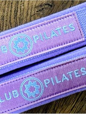 Club Pilates Reformer Straps, Long and Short, Lavender, Blue accents